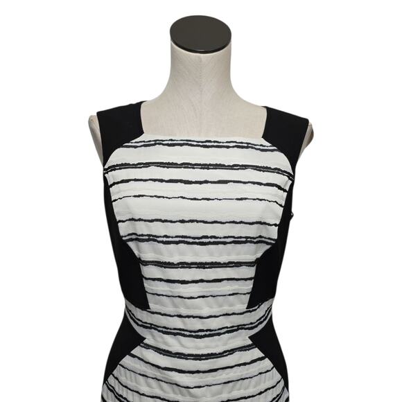 Antonio Melani Womens Sheath Dress Size 6 Black White Pencil Sleeveless Career - Picture 7 of 10